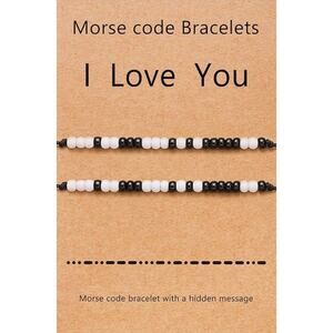 NIB Morse Code‎ "I Love You" Bracelet Set